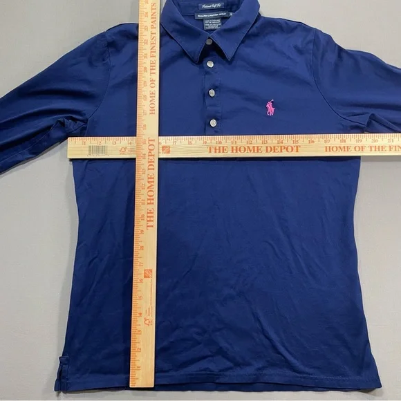 Ralph Lauren Golf Tailored Golf Fit Polo Long Sleeve Top, Blue - Womens Large - Picture 12 of 12